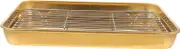 Vaguelly 1 Set Stainless Steel Baking Pan with Draining Rack Rectangular Food Tray for Barbecue Baking Easy to Clean for Frying Cooling for Home Use