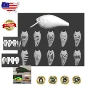 Reusable Hard Plastic Stencil Patterns for Enhanced Fishing Lure Painting