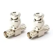 BNC T Adapter - Male to Female (Double) Connector Coax Cable Extension - 50 Pcs
