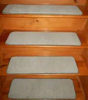 12 = STEP 9" X 30" Tufted WOOL Carpet Stair Treads.