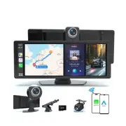10.26'' Wireless Apple CarPlay & Android Auto Screen for Car with 4K Dash Cam...