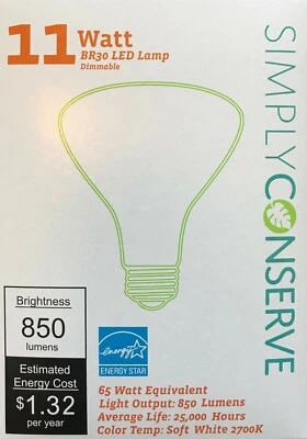 Simply Conserve 65-Watt Dimmable BR30 LED Floodlight - 850 Lumens