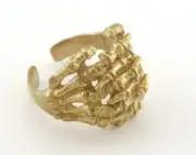 Skeleton Hand Ring Adjustable Ring Raw Brass (19mm 9US inner size) 3302