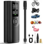 Portable Air Compressor, 150PSI Battery Powered Tire Inflator, Digital LCD Displ