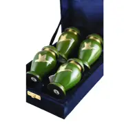 Flying Green & Gold Geese Migration Keepsake For Ashes - Set Of 4