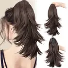 Ombre Claw Clip Ponytail Wig Pony Tail Hairpiece for Kids and Women