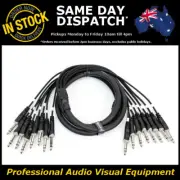 2 Metre 8 Way 1/4" Male TRS Tip Ring Sleeve Multicore PA Loom Cable Lead Cord