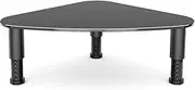Tempered Glass Computer Monitor Riser/Triangle Save Space Desktop Corner Stand for Computer Monitor & Laptop Black HD01B-003