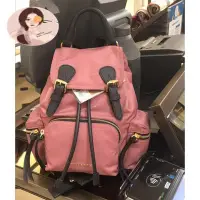 在飛比找Yahoo!奇摩拍賣優惠-【小甜甜二手】Burberry Rucksack 酒紅色 粉