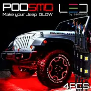 LED Rock Lights Kit Underbody RED Neon Under Car Glow for Jeep Grand Cherokee (for: Jeep)