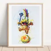 Lemmy Koopa Ballpoint Pen Print, Super Mario Art Poster