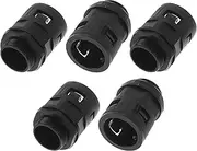 X AUTOHAUX 28mm / PG21 Cable Glands 28.5mm / 1.12" Bellows Waterproof Joint Straight-Through PA6 Nylon Black 5 Pcs