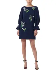 Carolina Herrera Flutter Sleeve Shift Dress Women's 0