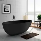 Cast Stone Bath Freestanding Matte Black 1700mm Bahama