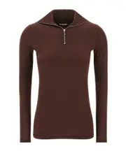 Jil Sander Roll-Neck Knitted Top S,XS,M Red