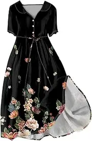 [Generic] Cyber Monday,Womens Sundresses 2024,Open Back Dress for Women Boho Maxi Dresses for Women 2024 Plus Size Black Dress Resort Wear for Women 2024(28-Light Green,3XL)