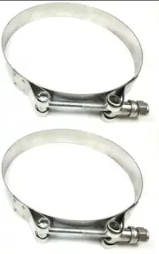 2 MVP SAE 244 All 300 SS T Bolt 8-1/4" Hose Clamps: Range 8-1/2" to 8-13/16"