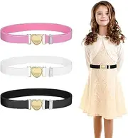 [QBNOVA] 3Pcs Elastic Belts,Multicolor One Size（white，black，pink)