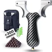 Zetterrank® Zwille Professional Slingshot Set, Super Clip Slingshot, Slingshot with Rubber Band, Sports Equipment in Bundle Sets with Replacement Rubber and Clay Balls