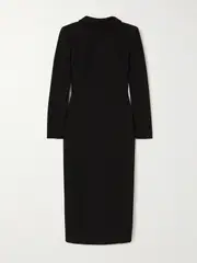 [Valentino Garavani] Valentino Garavani - Open-back Drill Midi Dress - Black - IT38 IT 38 Black