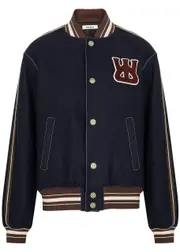 Wales Bonner Soul Wool-blend Varsity Jacket - Navy - 42 (UK10 / S) 42 (UK10 / S)