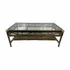 CAMINO RATTAN & SOLID MANGO TIMBER COFFEE TABLE BLACK SHADOW