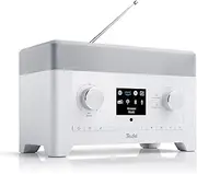 Teufel Radio 3SIXTY DAB+ Internet Radio Stereo Speaker Music 360 Degree Sound Thanks to Dynamore Bluetooth Alarm Function Subwoofer Speaker White