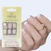 Helios Nude French Oval Gel Acrylic Nails – 24 Pcs, Gel Effect