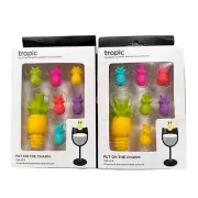 2 Packs Of Wine Charm Glass Markers Set of 6 Pineapple Silicone Drink Glass Sign