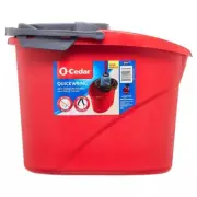 QuickWring Bucket, 2.5 Gallon Mop Bucket with Wringer, Red，All Purpose