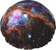 Universe Galaxy Space Print Shower Cap For Women Men Reusable Lightweight Soft Bath Hair Cap With Elastic Band