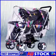 Universal Double Stroller Rain Cover Tandem Stroller Raincoat Baby Shield
