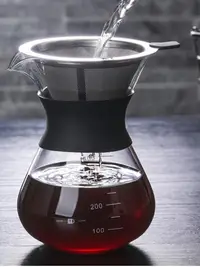 在飛比找松果購物優惠-美式不鏽鋼過濾網加熱便攜手衝咖啡壺 (8.3折)