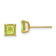 14k 14kt Yellow Gold Madi K Peridot 5mm Square Post Earrings
