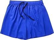 [Aosufei] Men's Loose Stretchy Elastic Waist Shorts Quick Dry Square Leg Shorts Lightweight Swim Trunks with Lining