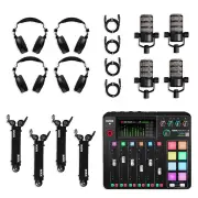Rode Four Person Podcasting Bundle Inc.RodeCaster ProII,4X PodMic, NTH100, PSA1+ & XLR3M