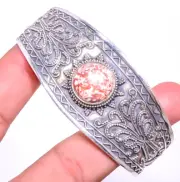 Rosetta Jasper 925 Sterling Silver Handmade Jewelry Cuff Adst. C7879-4