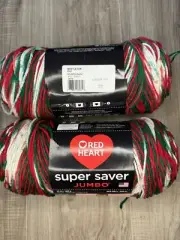 Red Heart Super Saver Jumbo Yarn 2 Skeins 10oz Mistletoe