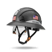 Full Brim Hard Hat with Visor, 6-Point Ratchet Suspension Safety Helmet, Supe...