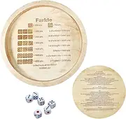 Farkle Dice Tray | Wooden Dice Tray for Farkle Classic Dice Game | Farkle Dice Game | Dice Rolling Tray | Dice Tray for Rolling for Family Travel Game (6 Dices Random Color)