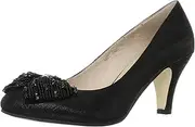 MODE ET JACOMO Msaique par a-bomb(MODE ET JACOMO Msaique par a-bomb) Bijou Bead Design Ribbon Pump, Black, 24.0 cm