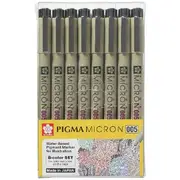 Sakura Pigma Micron Pen Assorted Black 8 Pack