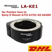 Monster Adapter LA-KE1 AF Lens Adapter for Pentax K Mount Lens to Sony E Cameras