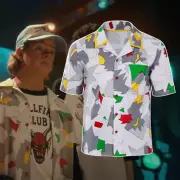 Stranger Things Dustin Cosplay Printed T-shirt Outfits Short Sleeve Shirt Tops