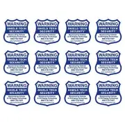 12 STATIC CLING DECALS FOR GLASS WINDOW NO STICKER ADHEISVE FRONT ALARM SYSTEM C
