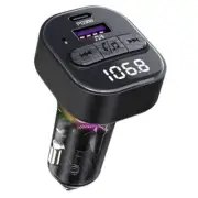 Bluetooth 5.3 FM Transmitter for Car, Bluetooth Car Adapter with Type-C