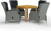 5 Piece Garden Dining Set Light Grey, Garden Furniture Sets