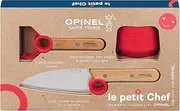 Opinel Le Petit Chef 3pc Set (Kitchen Knife S/S 10cm/Peeler/Finger Protector) Red