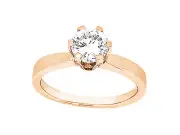 Natural 0.75Ct Round Diamond Accented Solitaire Engagement Ring 10k Gold HI SI2