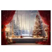 210x150cm Christmas Background Cloth Christmas Window Children Photo Studio8350